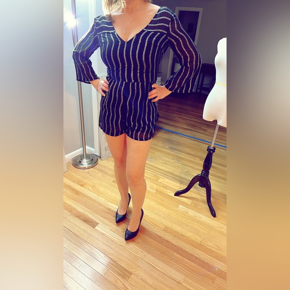 Abercrombie & Fitch. Black with silver glitter romper